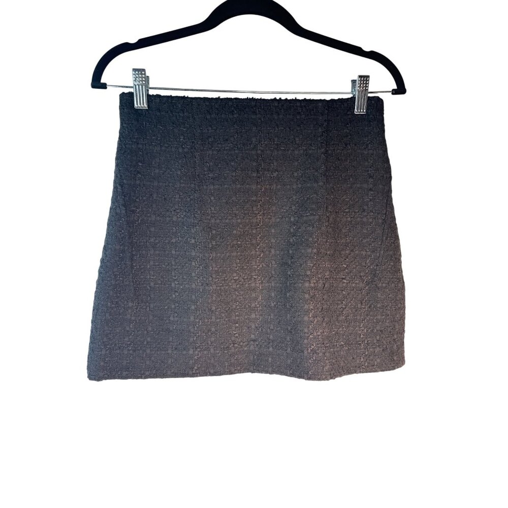 ZARA Black Small Textured Mini Skirt Polyester/Acrylic/Cotton Blend